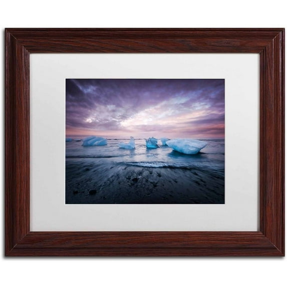 Trademark Fine Art 'Cold Evening in Iceland' Canvas Art by Philippe Sainte-Laudy, White Matte, Wood Frame