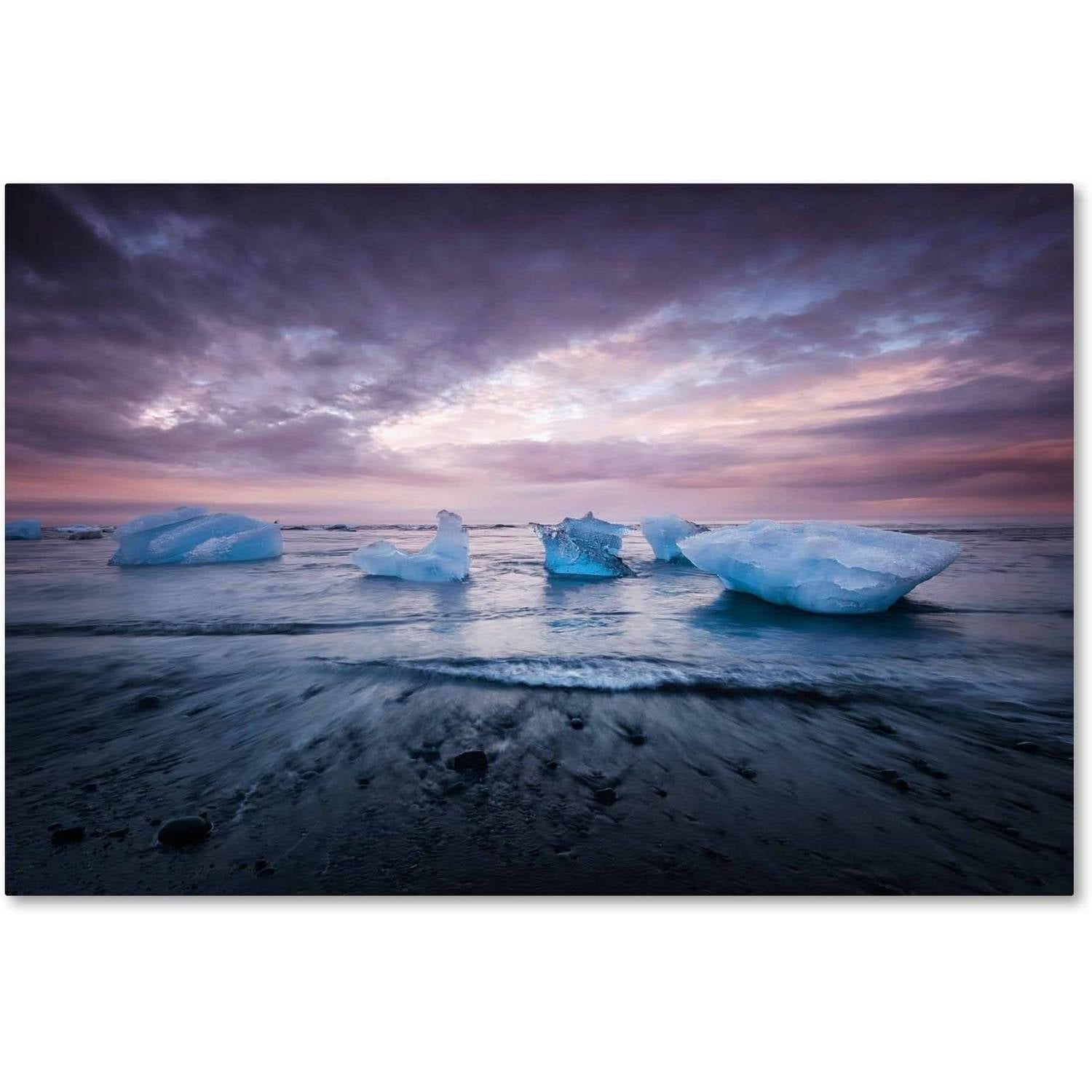 Cold Evening in Iceland Landscape Canvas Art