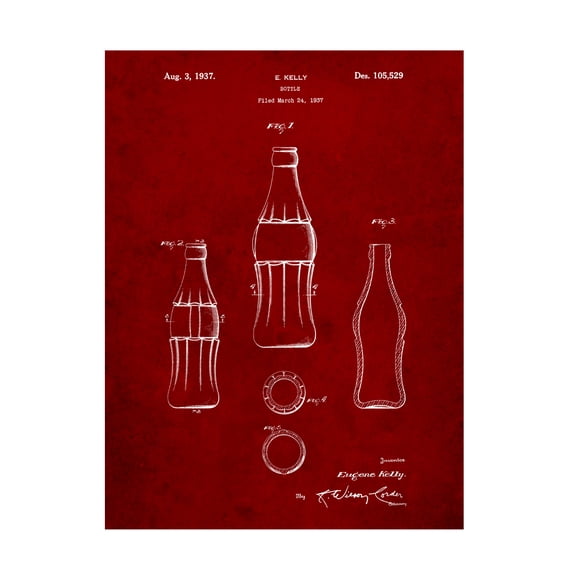 Trademark Fine Art Cole Borders D Patent Coke Bottle Canvas Wall Art - 24x32
