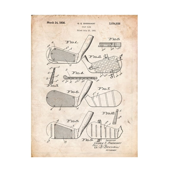 Trademark Fine Art Cole Borders Golf Club 2 Canvas Wall Art - 14x19