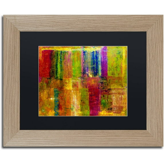Trademark Fine Art "Color Abstract" Canvas Art by Michelle Calkins Black Matte, Birch Frame
