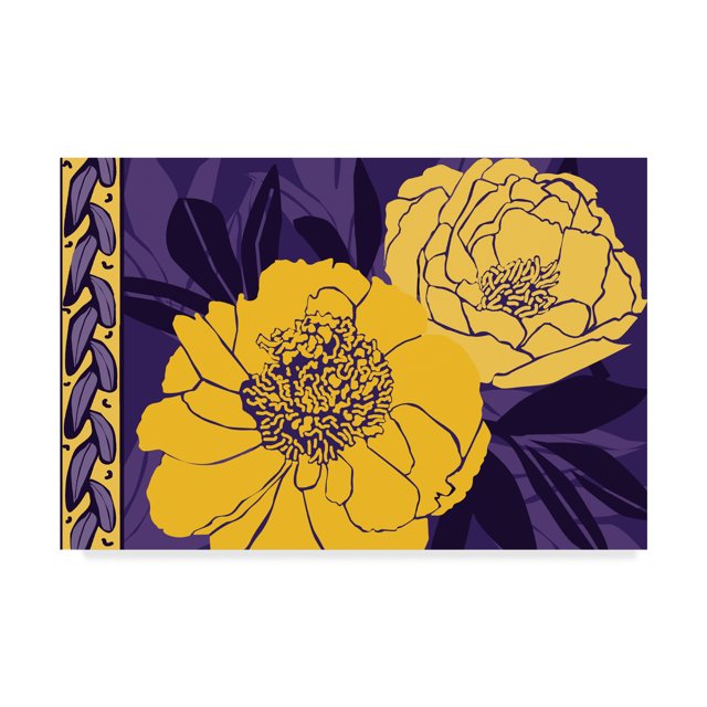 Trademark Fine Art 'Color Bouquet Purple Gold' Canvas Art by Art Licensing Studio