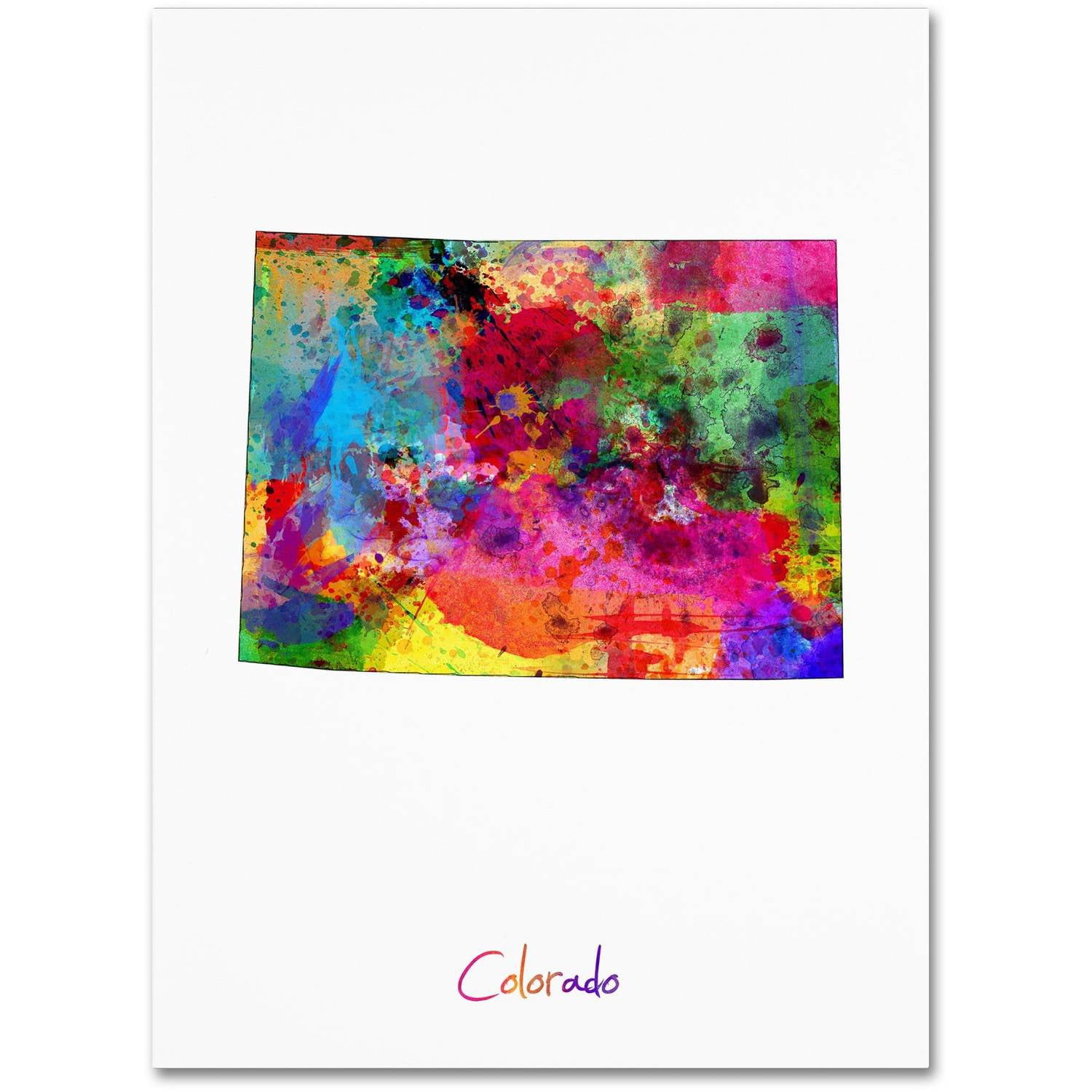 Trademark Fine Art "Colorado Map" Canvas Art by Michael Tompsett