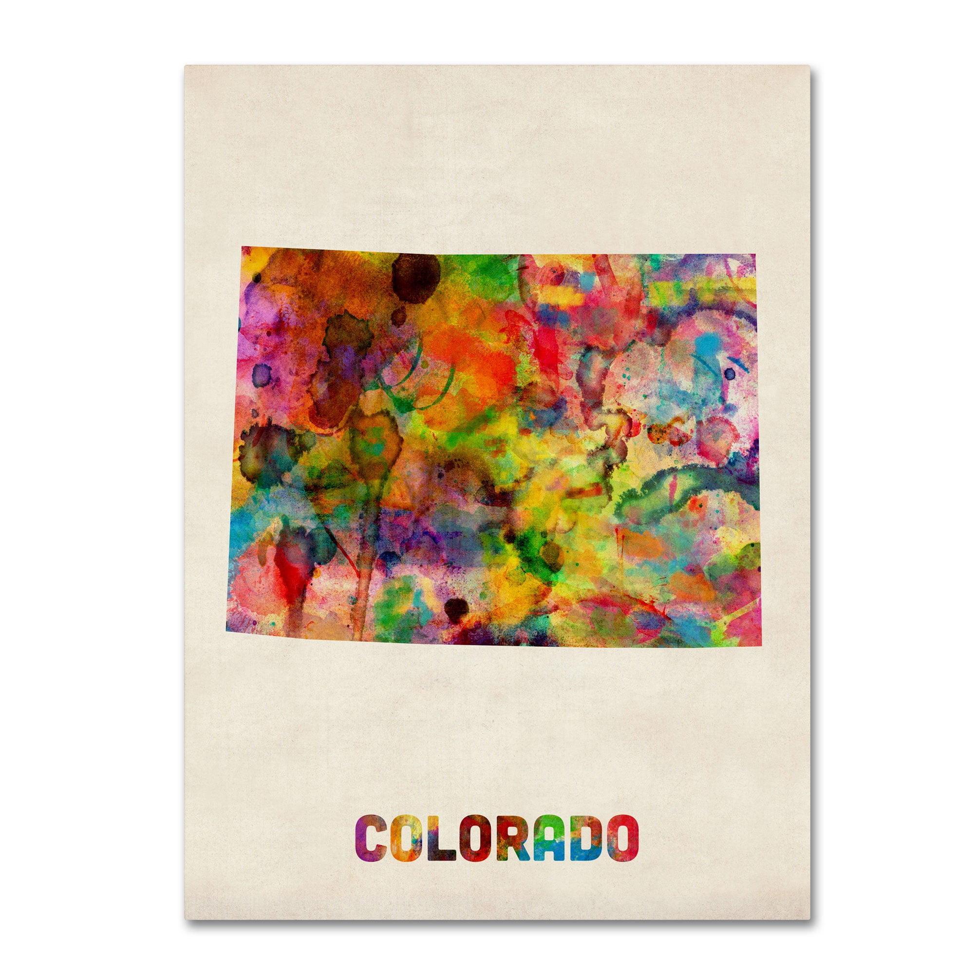 Trademark Fine Art "Colorado Map" Canvas Wall Art by Michael Tompsett
