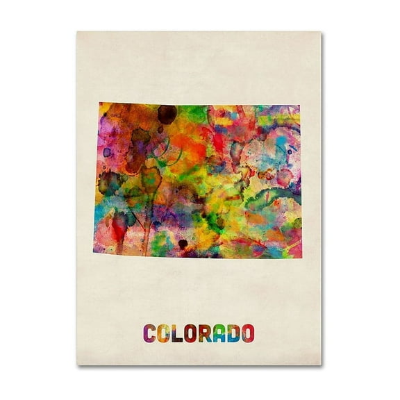 Trademark Fine Art "Colorado Map" Canvas Wall Art by Michael Tompsett