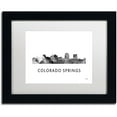 thumbnail image 1 of Trademark Fine Art 'Colorado Springs CO Skyline WB-BW' Canvas Art by Marlene Watson, White Matte, Black Frame, 1 of 1