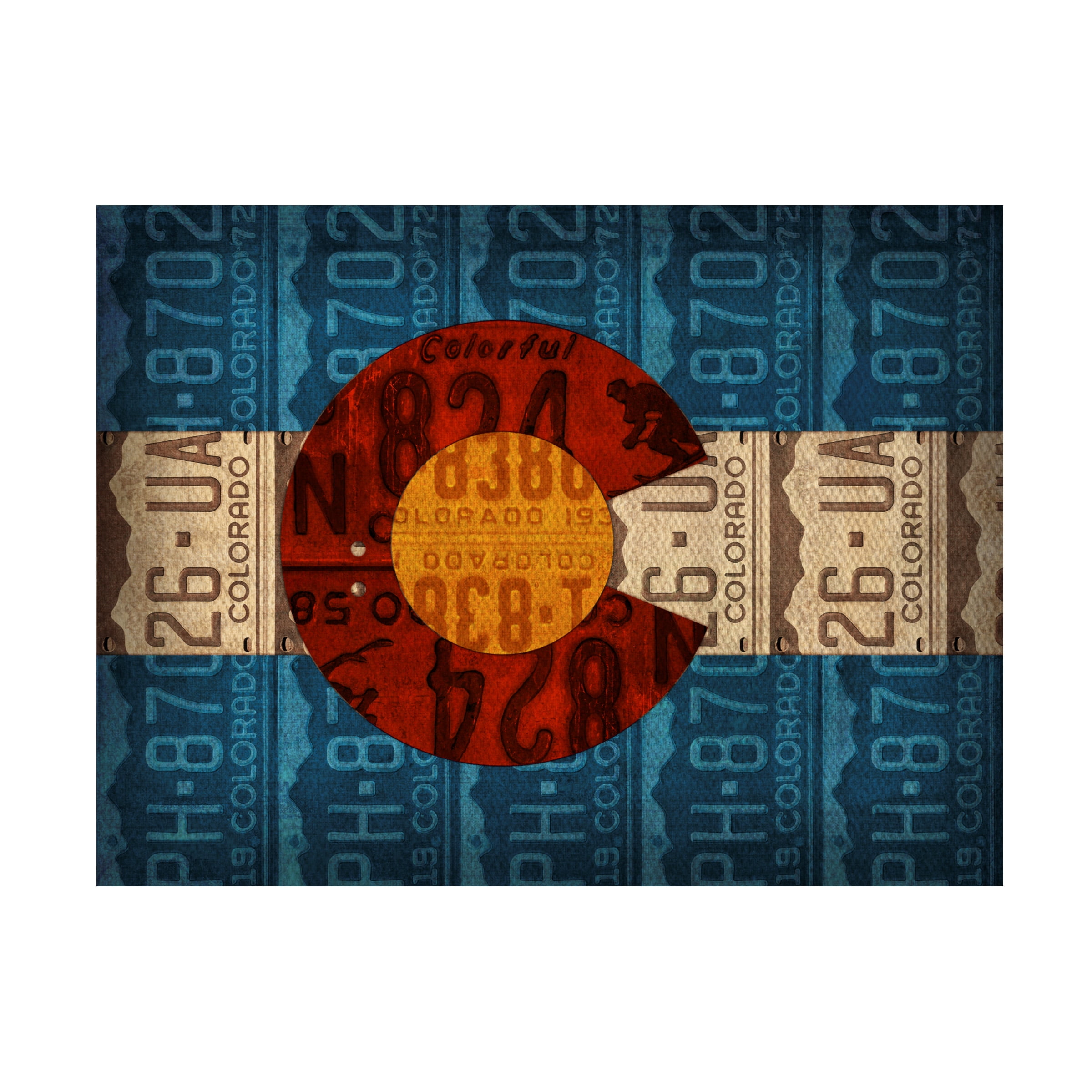 Trademark Fine Art 'Colorado State Flag License Plates' Canvas Art by Design Turnpike