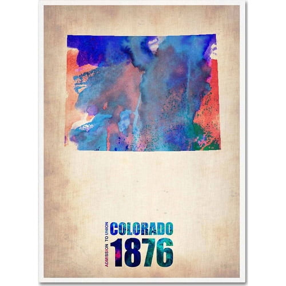 Trademark Fine Art "Colorado Watercolor Map" Canvas Art by Naxart
