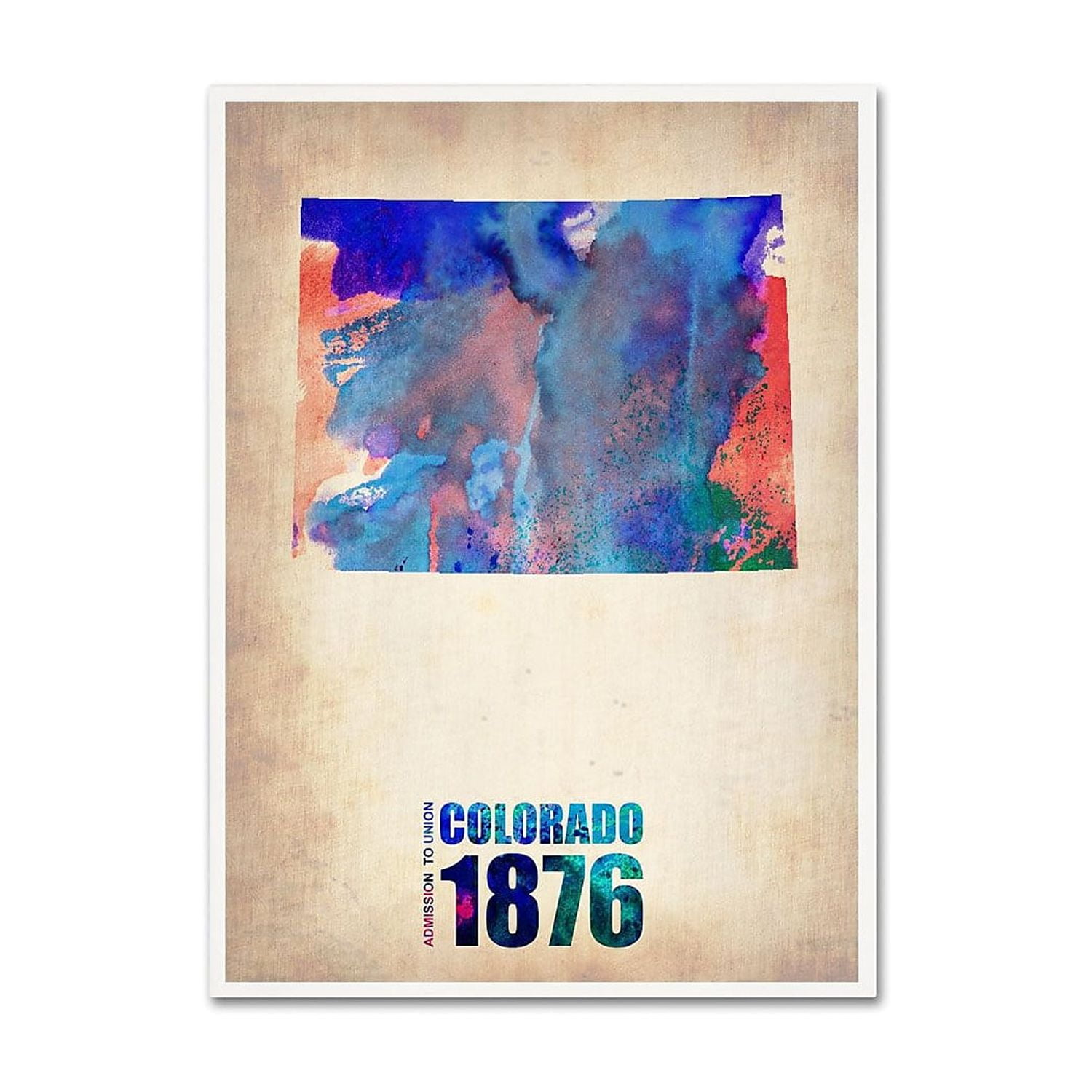 Trademark Fine Art "Colorado Watercolor Map" Canvas Art by Naxart