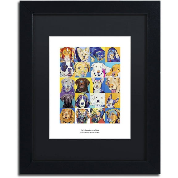 Trademark Fine Art "Colorful Attitudes Poster" Canvas Art by Pat Saunders-White, Black Matte, Black Frame