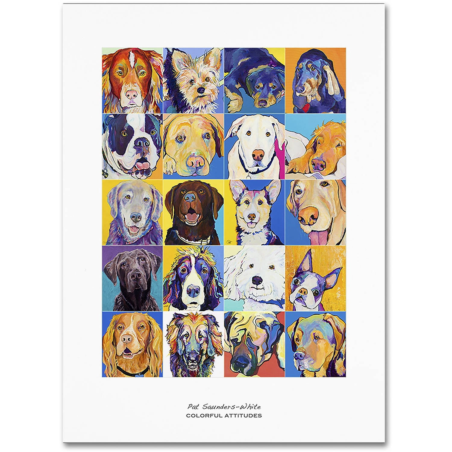 Trademark Fine Art "Colorful Attitudes Poster" Canvas Art by Pat Saunders-White