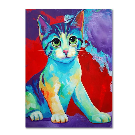 Trademark Fine Art 'Colorful Kitten Finningan' Canvas Art by Corina St. Martin
