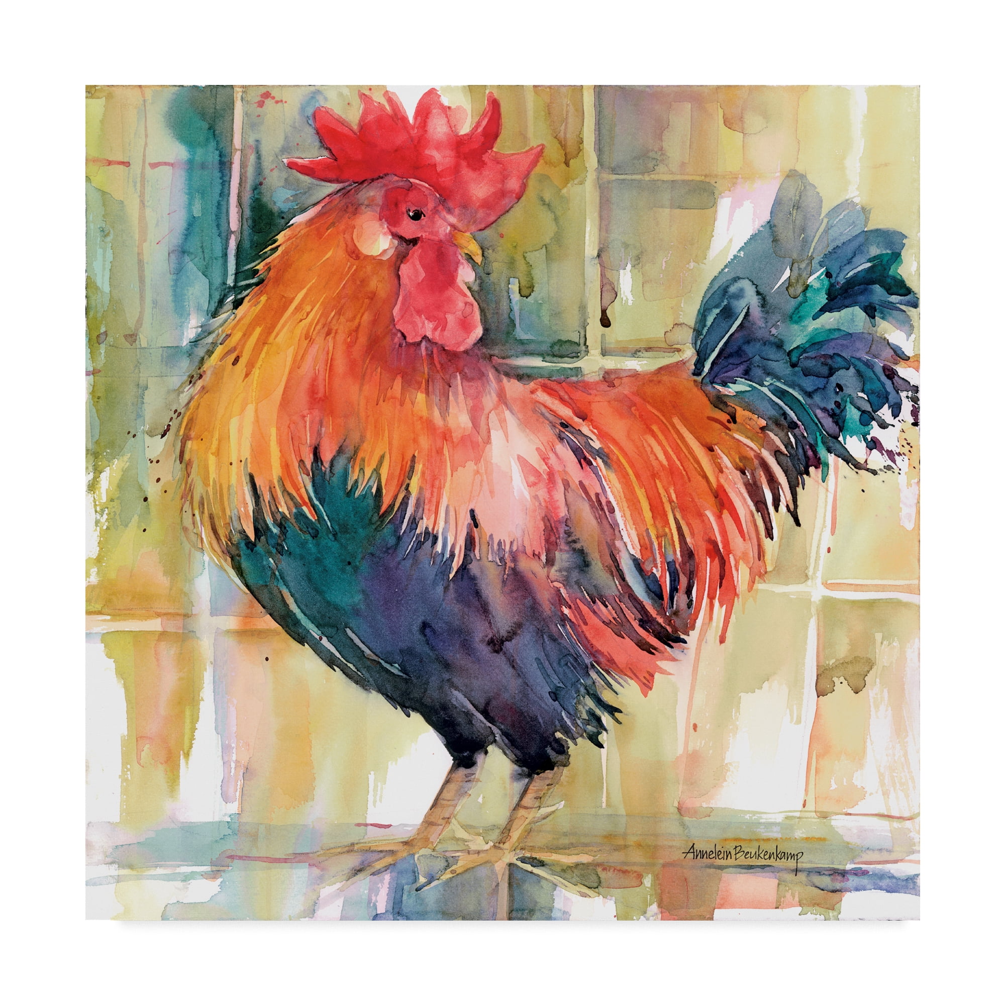 Trademark Fine Art 'Colorful Red Blue' Canvas Art by Annelein Beukenkamp