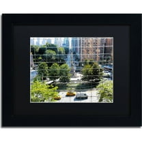Trademark Fine Art "Columbus Circle" Canvas Art by CATeyes, Black Matte, Black Frame