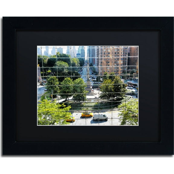 Trademark Fine Art "Columbus Circle" Canvas Art by CATeyes, Black Matte, Black Frame