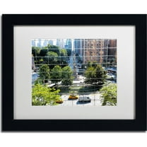 Trademark Fine Art "Columbus Circle" Canvas Art by CATeyes, White Matte, Black Frame