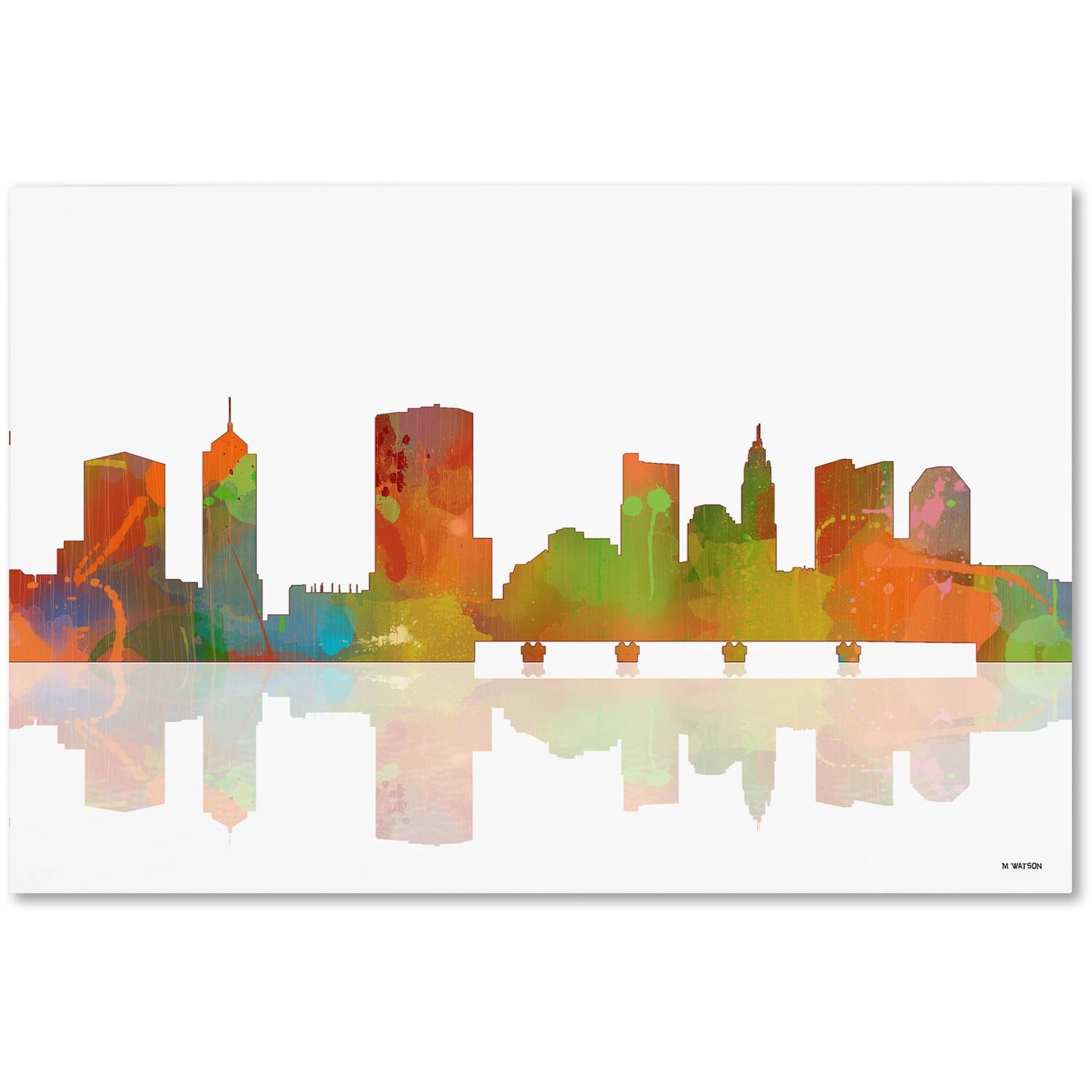 Trademark Fine Art "Columbus Ohio Skyline" Canvas Art by Marlene Watson