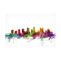 Trademark Fine Art Michael Tompsett Columbus Ohio Skyline Canvas Wall Art - 12x19