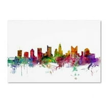Trademark Fine Art "Columbus Ohio Skyline" Canvas Art by Michael Tompsett