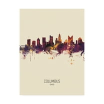 Trademark Fine Art 'Columbus Ohio Skyline Portrait III' Canvas Art by Michael Tompsett