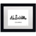 thumbnail image 1 of Trademark Fine Art 'Columbus Ohio Skyline WB-BW' Canvas Art by Marlene Watson, White Matte, Black Frame, 1 of 4