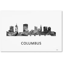 Trademark Fine Art 'Columbus Ohio Skyline WB-BW' Canvas Art by Marlene Watson