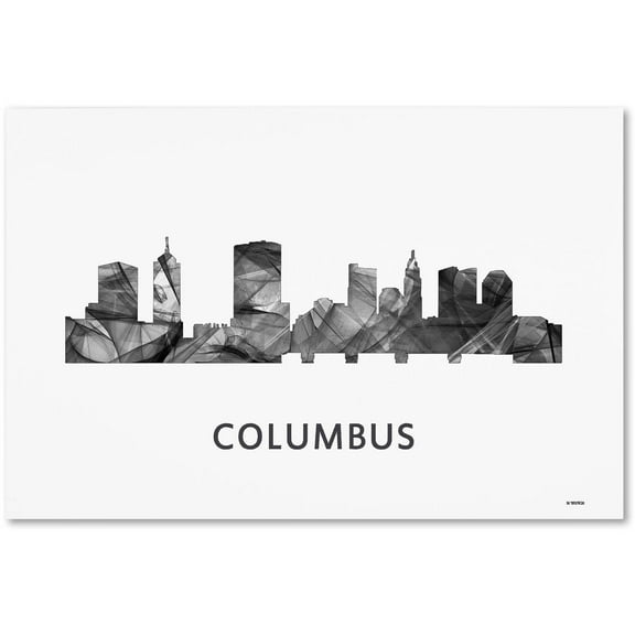 Trademark Fine Art 'Columbus Ohio Skyline WB-BW' Canvas Art by Marlene Watson