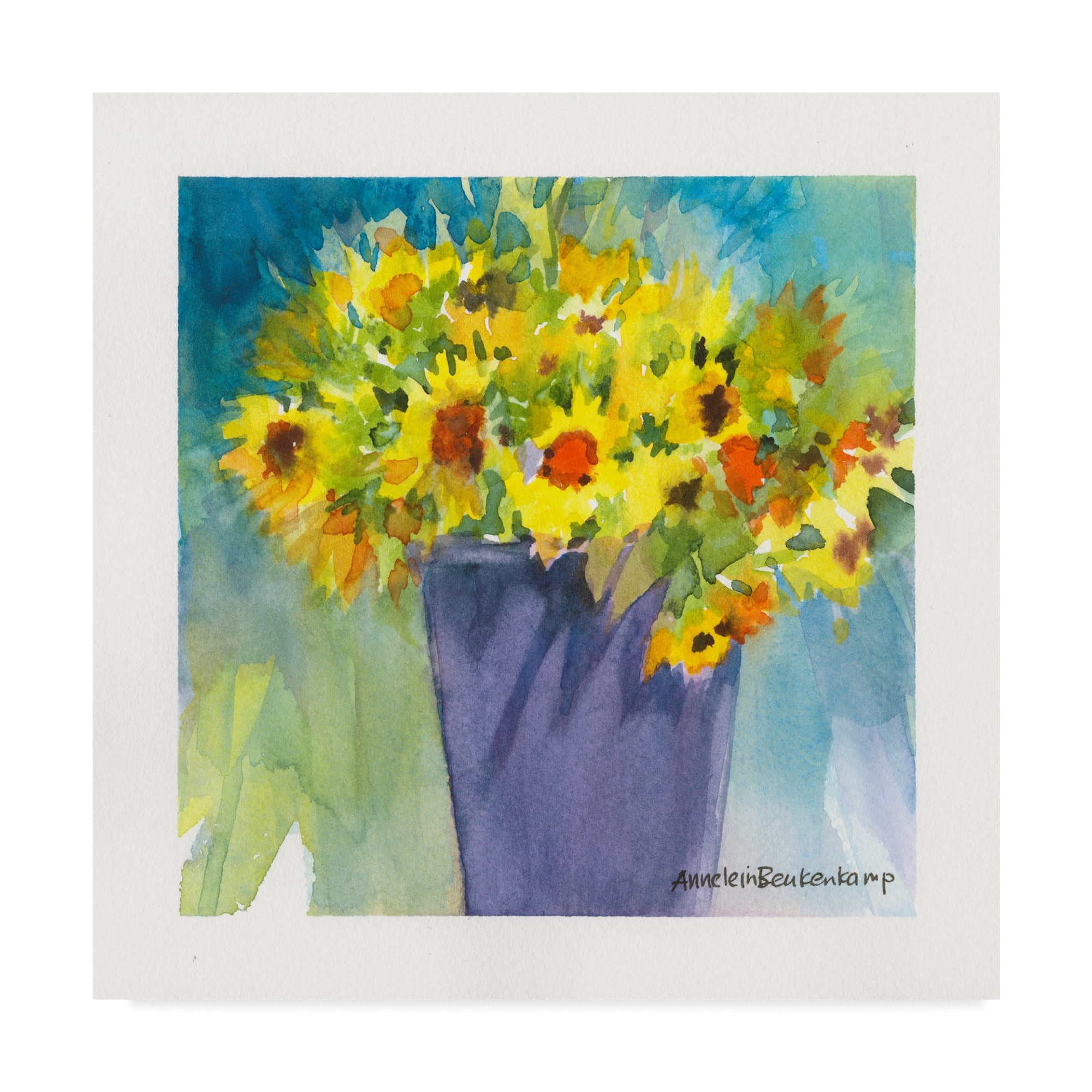 Trademark Fine Art 'Companions Blue Vase' Canvas Art by Annelein Beukenkamp
