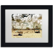 Trademark Fine Art "Coney Island Beach" Canvas Art by Philippe Hugonnard, White Matte, Black Frame
