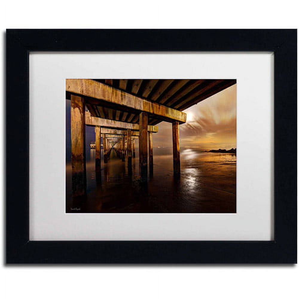 Coney Island Pier New York Framed Canvas Print with White Matte