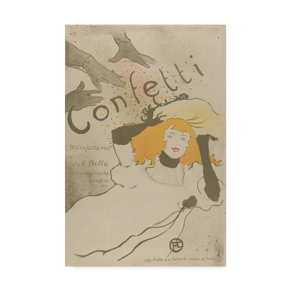 Trademark Fine Art 'Confetti' Canvas Art by Henri de Toulouse-Lautrec