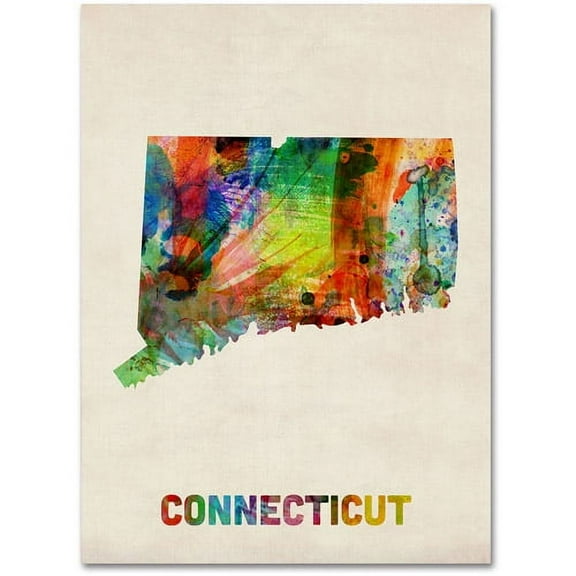 Trademark Fine Art "Connecticut Map" Canvas Wall Art by Michael Tompsett