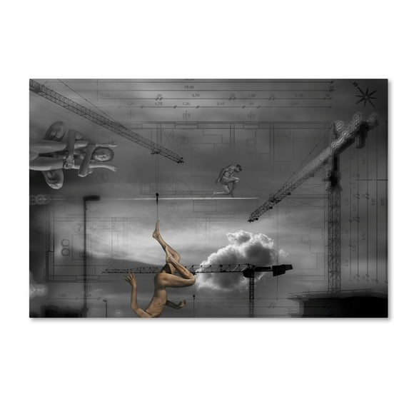 Trademark Fine Art 'Construction Of Babylon Tower' Canvas Art by Darte Pistov