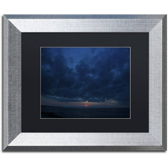 Trademark Fine Art "Contemplative Sunset" Canvas Art by Kurt Shaffer, Black Matte, Silver Frame