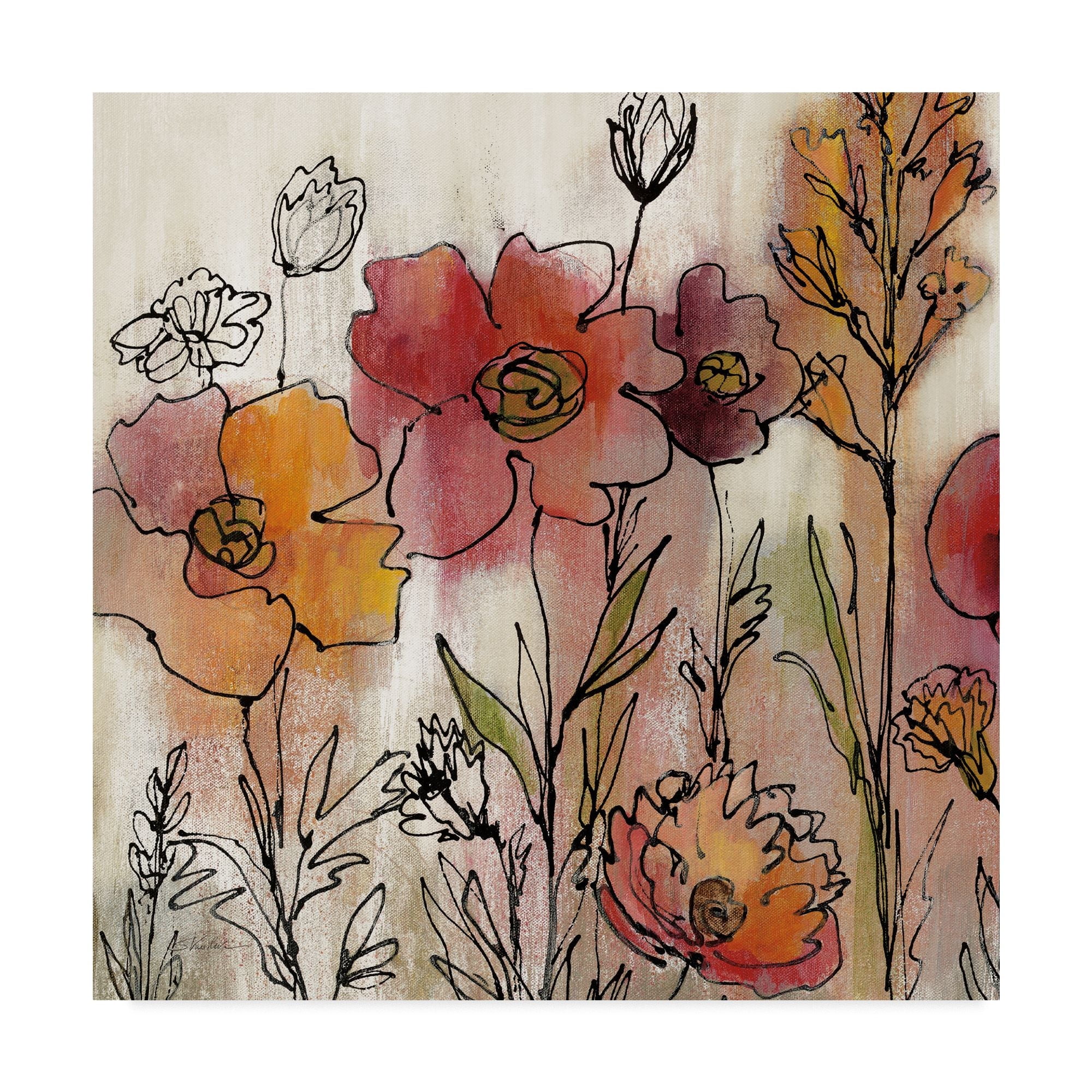 Trademark Fine Art 'Contemporary Botanical Cream II' Canvas Art by Silvia Vassileva