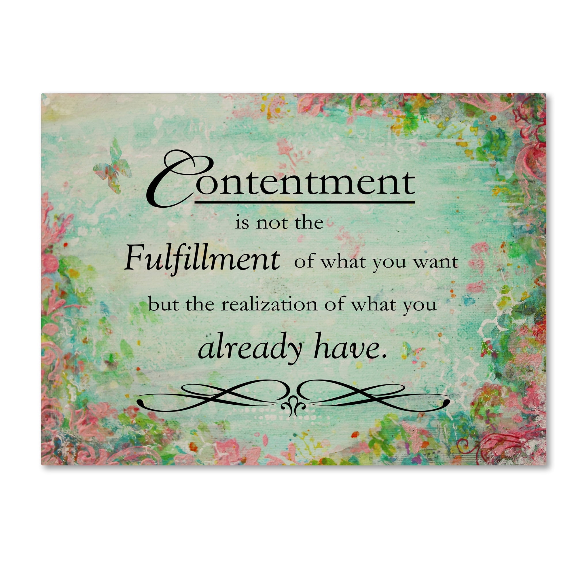 Trademark Fine Art 'Contentment (floral theme)' Canvas Art by Janelle Nichol