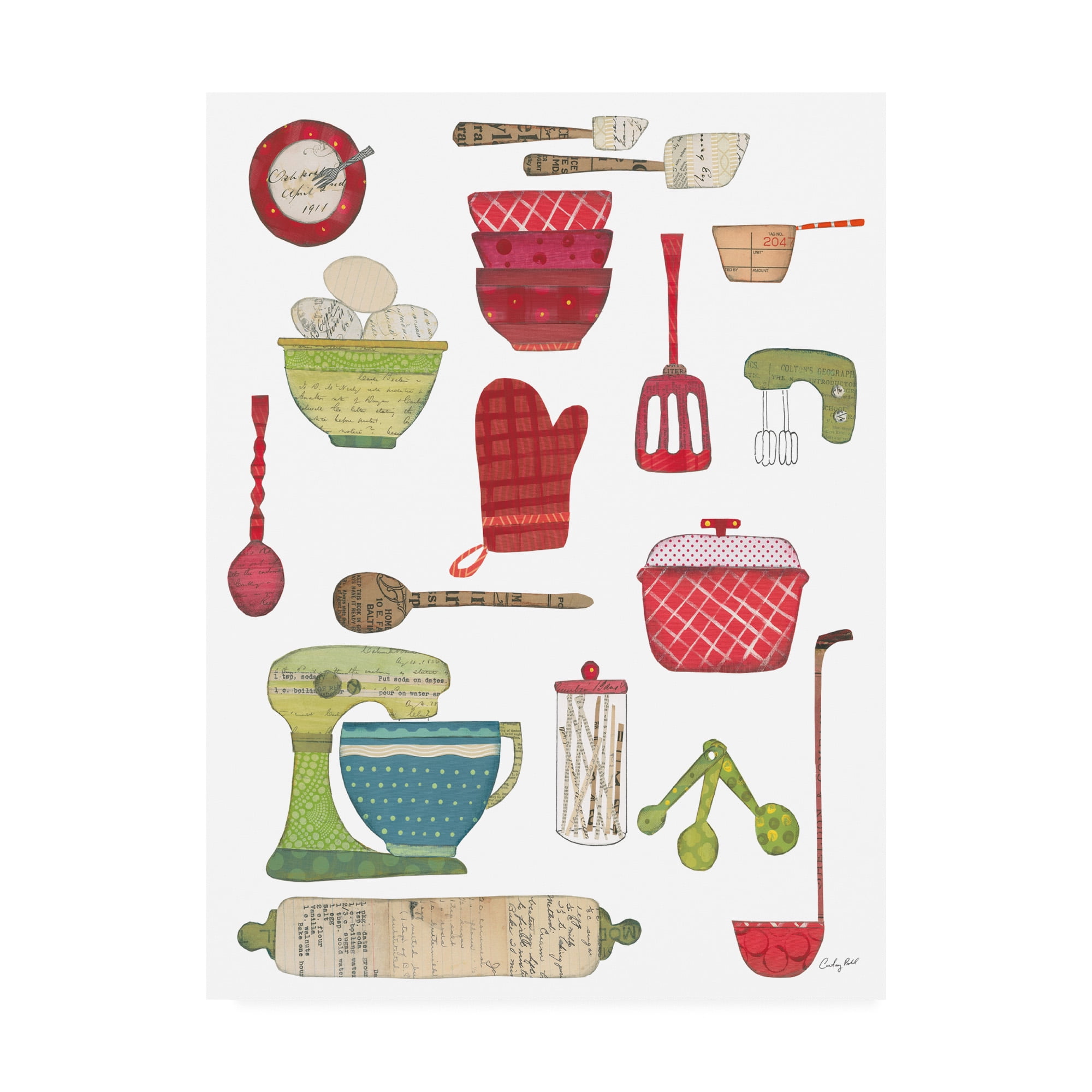 Modern Abstract Kitchen Utensils Canvas Art Print
