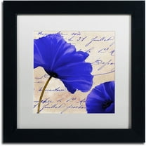 Trademark Fine Art "Coquelicots Bleues II" Canvas Art by Color Bakery White Matte, Black Frame