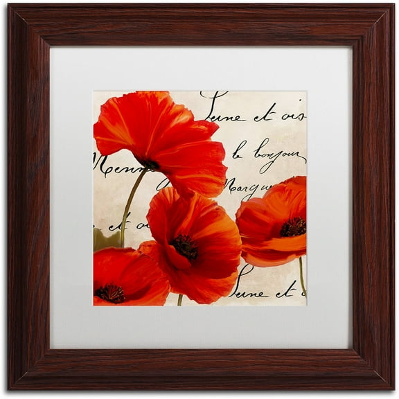 Trademark Fine Art "Coquelicots Rouge I" Canvas Art by Color Bakery White Matte, Wood Frame