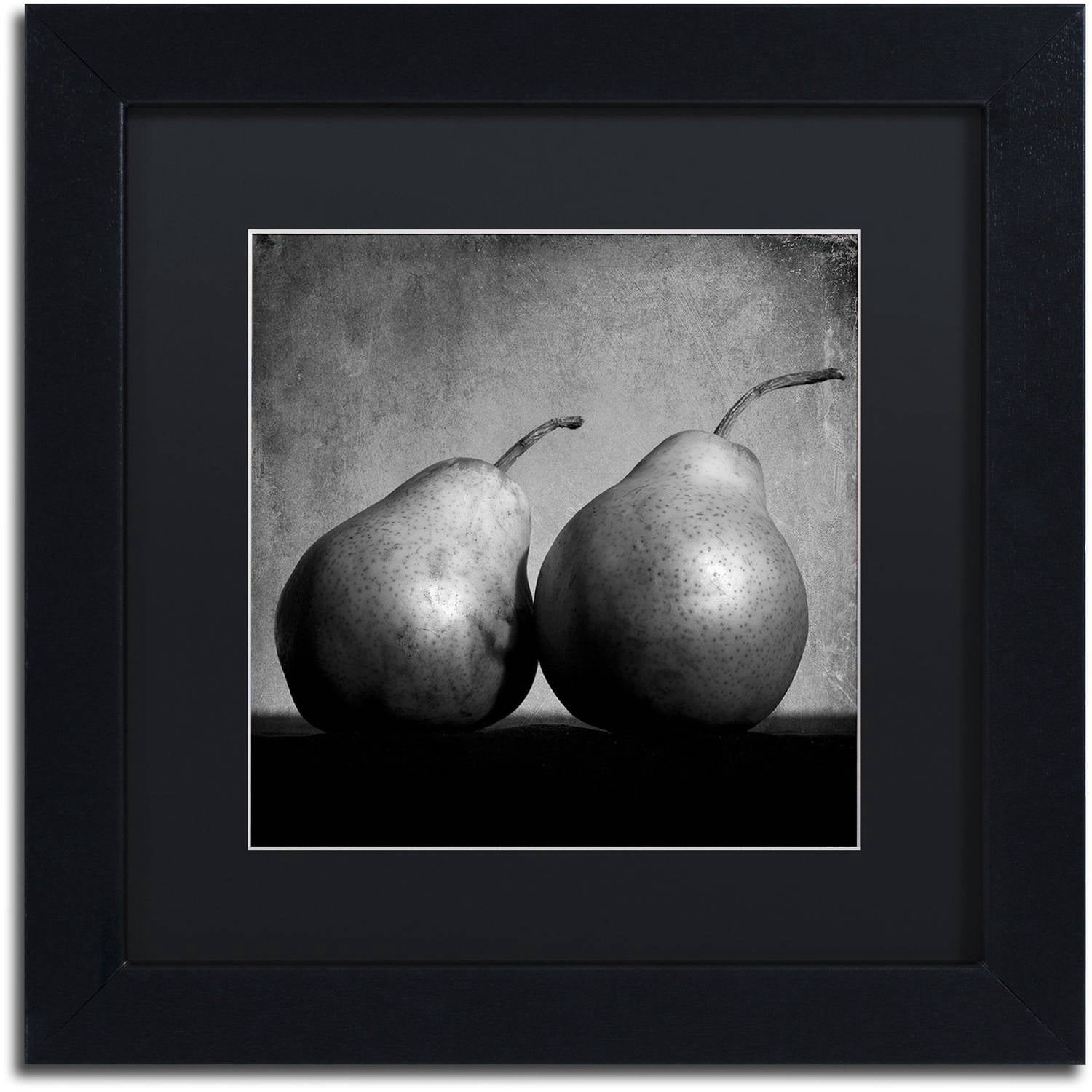 Trademark Fine Art "Coqueteo Peras" Canvas Art by Moises Levy Black Matte, Black Frame
