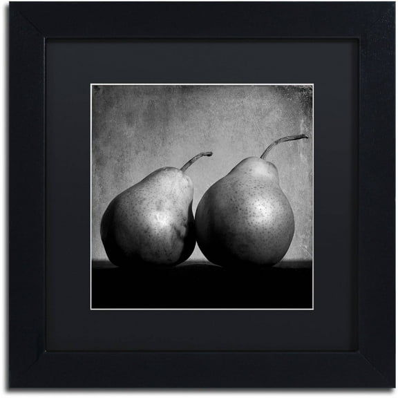Trademark Fine Art "Coqueteo Peras" Canvas Art by Moises Levy Black Matte, Black Frame