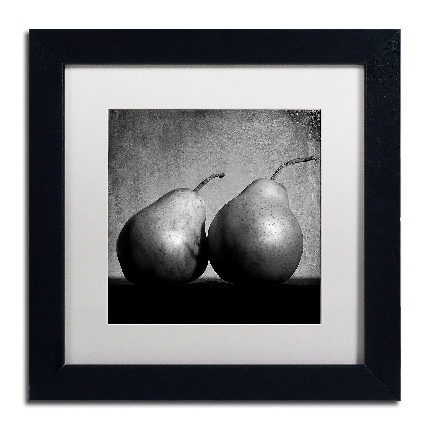 Trademark Fine Art "Coqueteo Peras" Canvas Art by Moises Levy White Matte, Black Frame