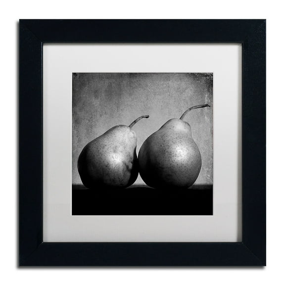 Trademark Fine Art "Coqueteo Peras" Canvas Art by Moises Levy White Matte, Black Frame