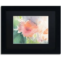 Trademark Fine Art "Coral Blossom" Canvas Art by Sheila Golden, Black Matte, Black Frame