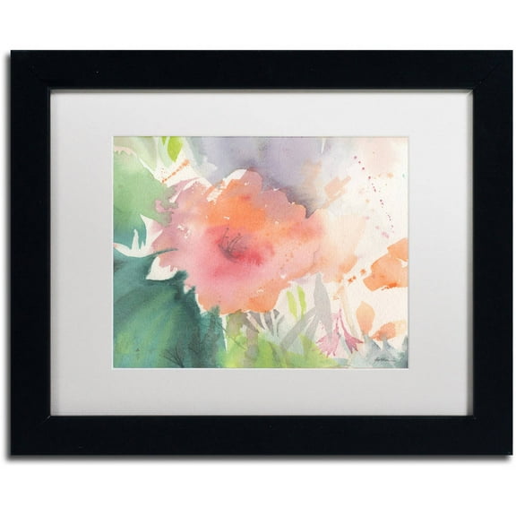 Trademark Fine Art "Coral Blossom" Canvas Art by Sheila Golden, White Matte, Black Frame