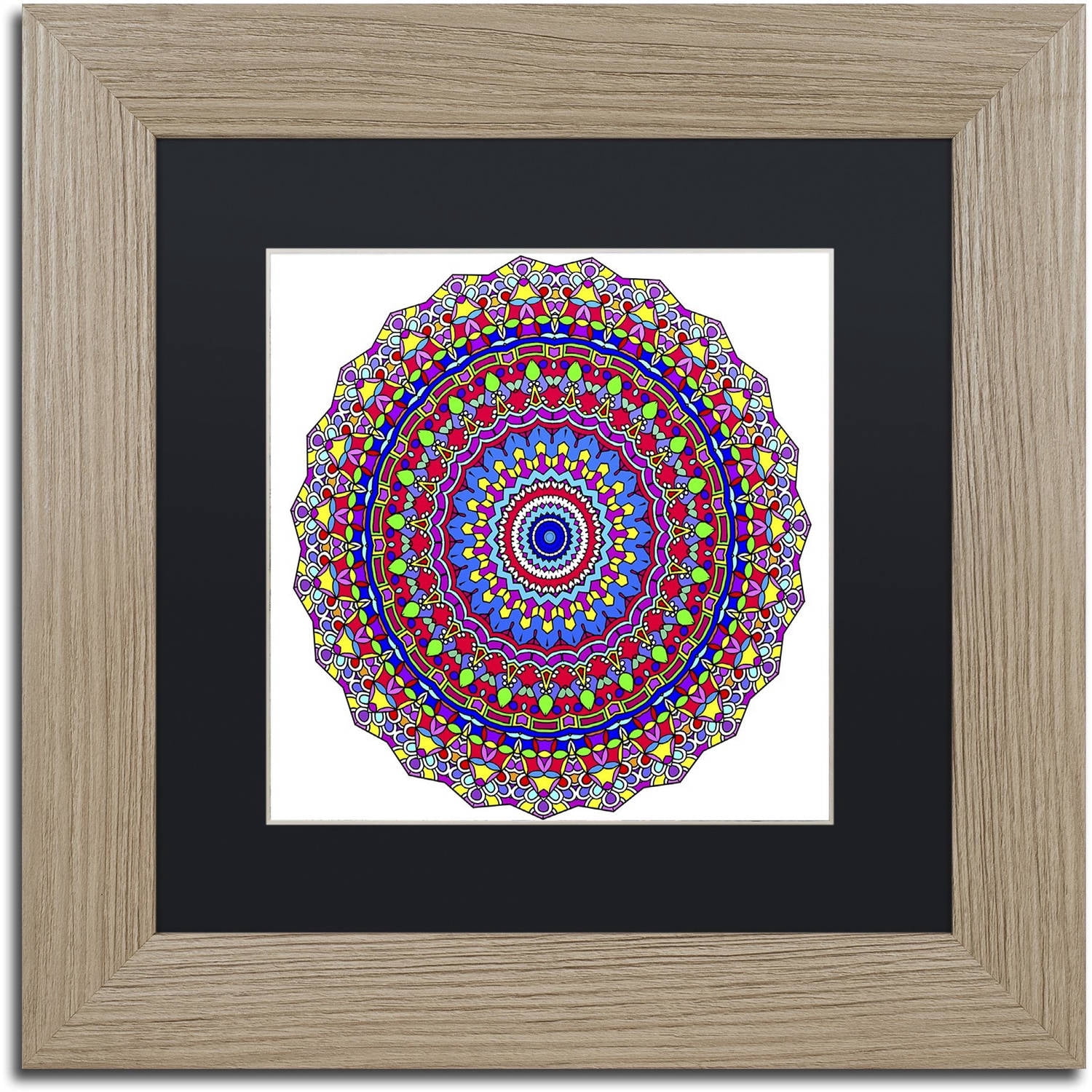 Trademark Fine Art "Coral Reef Mandala" Canvas Art by Kathy G. Ahrens, Black Matte, Birch Frame