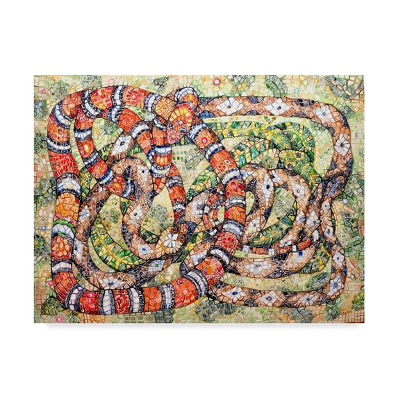 Trademark Fine Art 'Coral Snake Ouroboros' Canvas Art by Charlsie Kelly