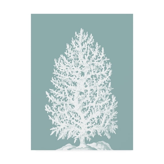 Trademark Fine Art 'Coral Tree On Mist Blue Green' Canvas Art by Fab Funky