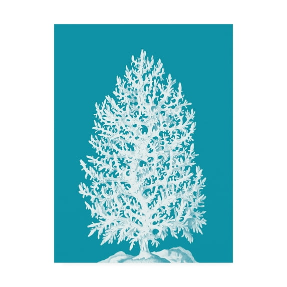 Trademark Fine Art 'Coral Tree White On Sea Blue' Canvas Art by Fab Funky