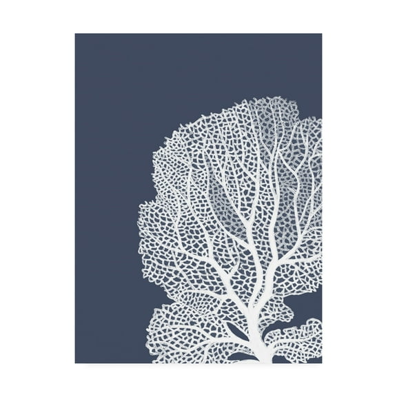Trademark Fine Art 'Corals White on Indigo Blue b' Canvas Art by Fab Funky